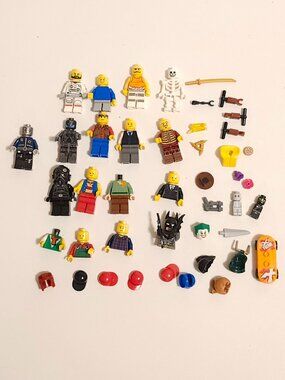 LARGE Lego Mini Figure + Accessory Lot 44 Pieces